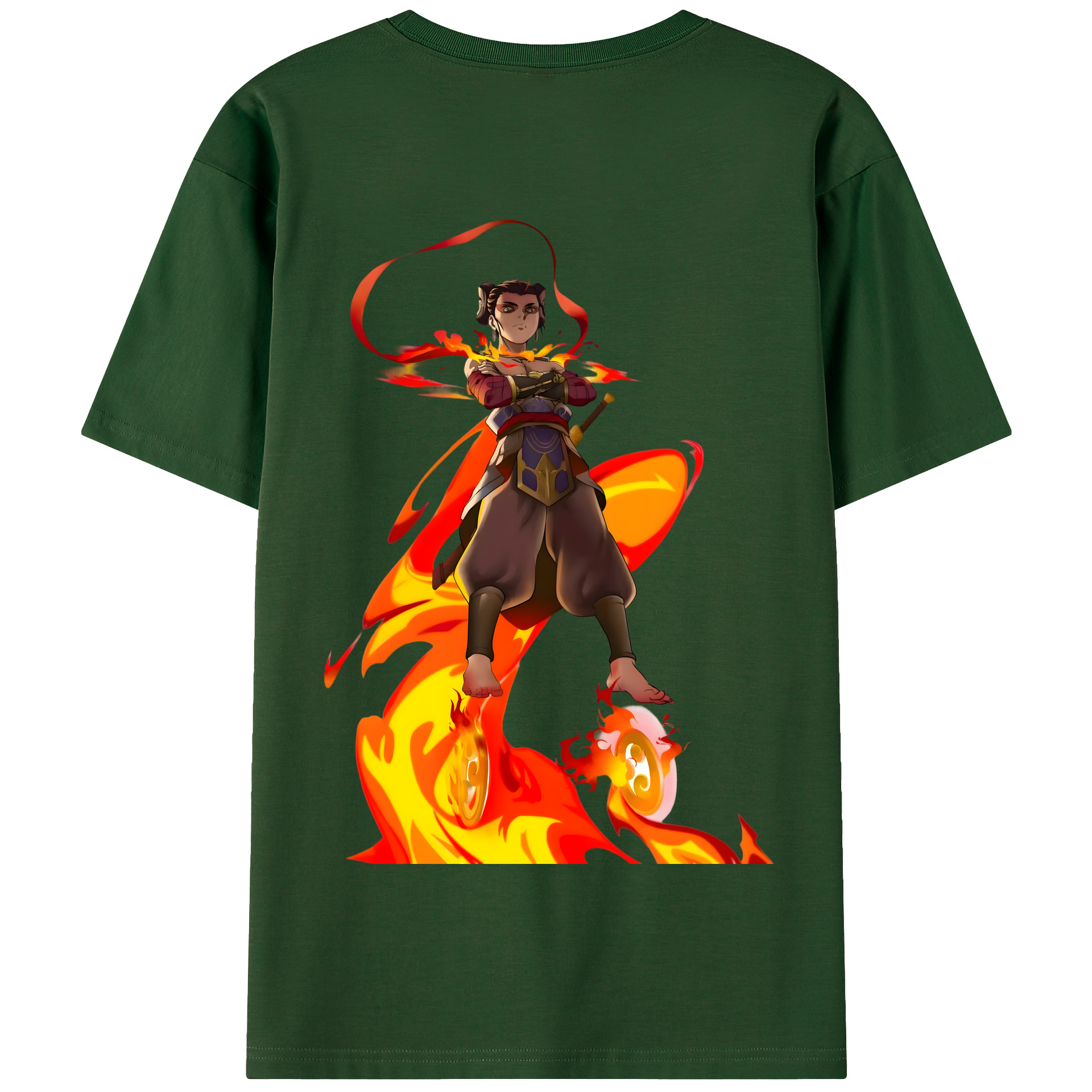 （画像用） Ne Zha 2 ナタ 魔童の大暴れ 綿100％半袖Tシャツ（背面プリント）